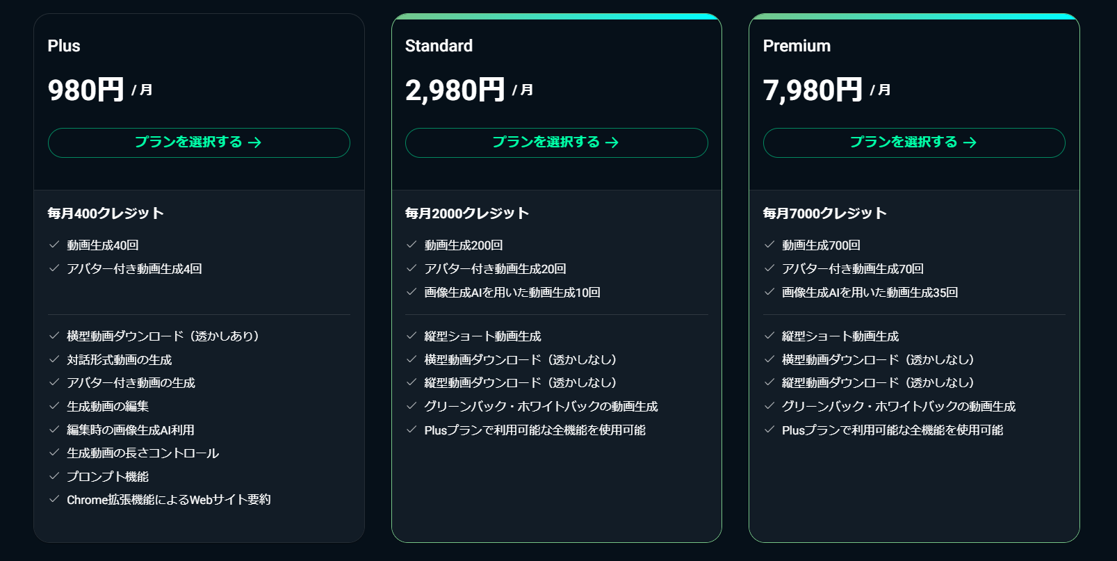 NoLang料金表月額料金詳細画像